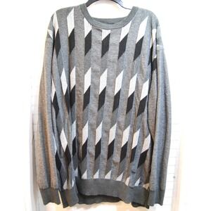 Vintage Grandpa sweater Men's 3XLT F/X Fusion Striped Geometric Cotton blend Y2K